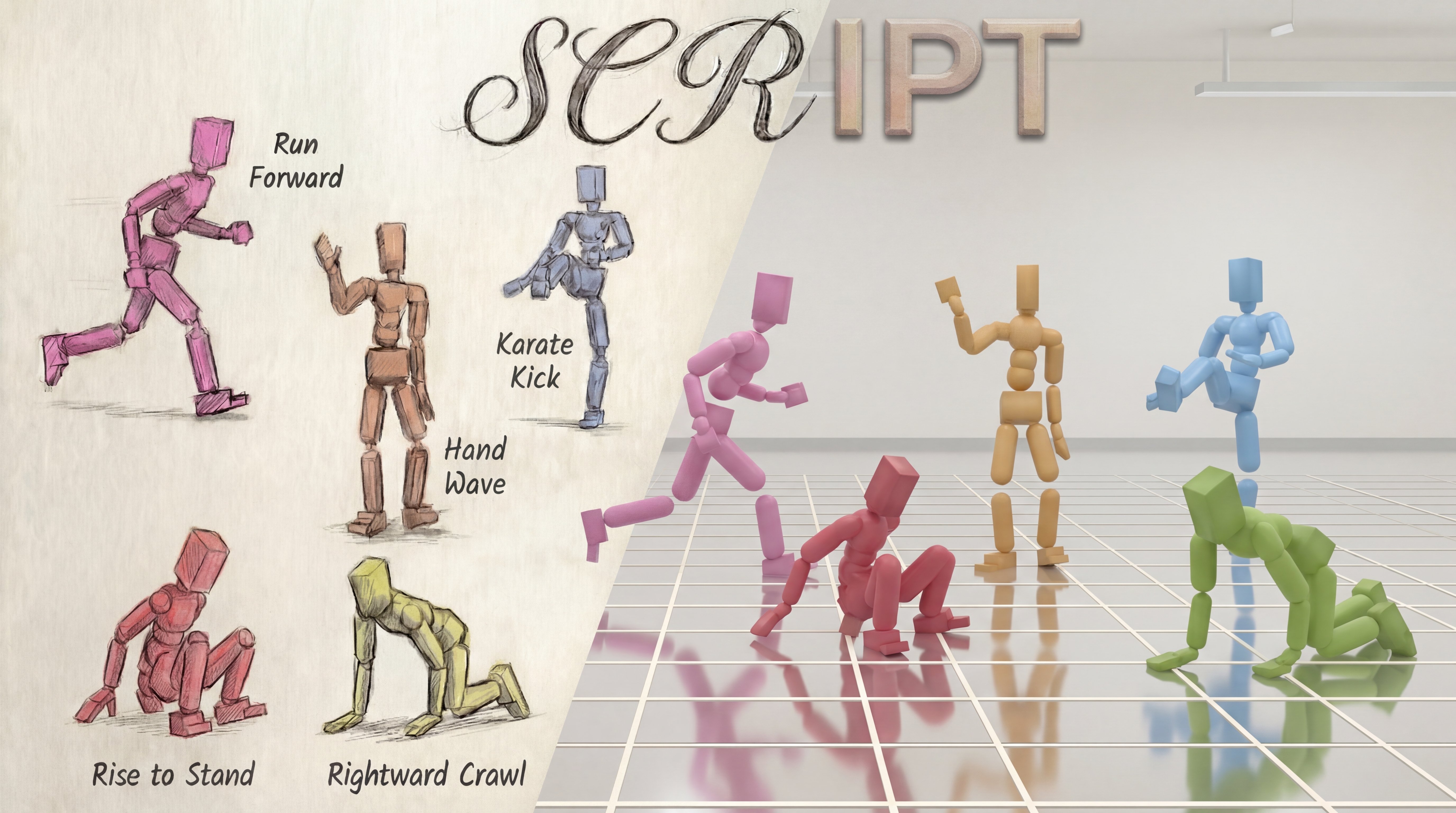 SCRIPT teaser: language-driven physics-based humanoid control
